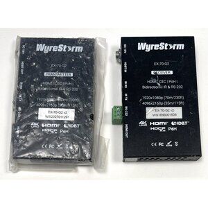 WyreStorm EX-70-G2 TRANSMITTER & RECEIVER HDMI CEC PoH Bidirectional IR & RS-232